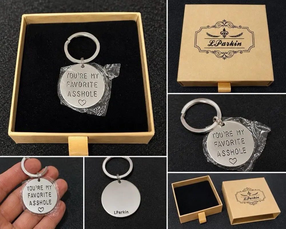 LParkin Funny Keychain – “You’re My Favorite A**hole” – Gift Box Included – New
